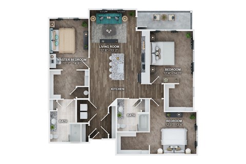 C1B Floor Plan at Fairmont at South Lake, Bowie, 20716